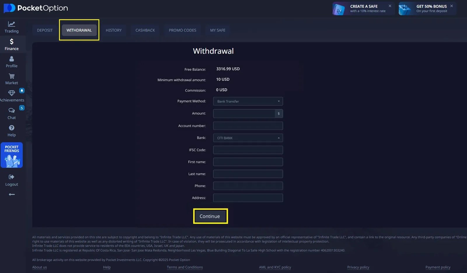 How to Withdraw from Pocket Option in 2025? How to Withdraw Funds from Pocket Option: Step 3