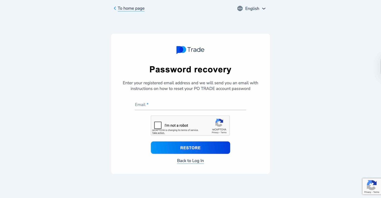 How to reset your Pocket Option login password