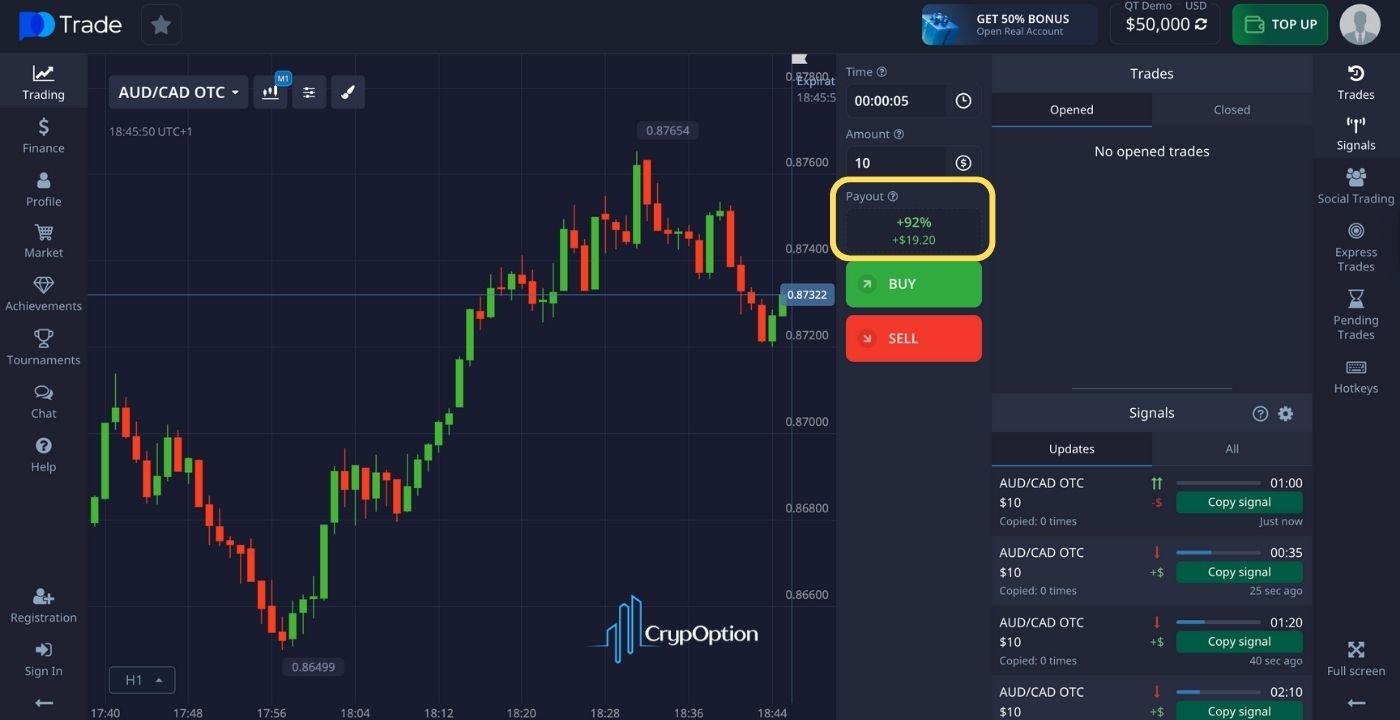 Pocket Option Demo Payouts
