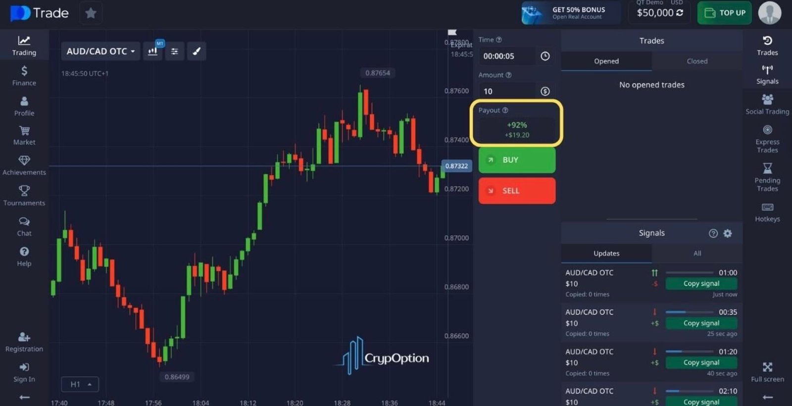 Выплаты в демо-версии Pocket Option