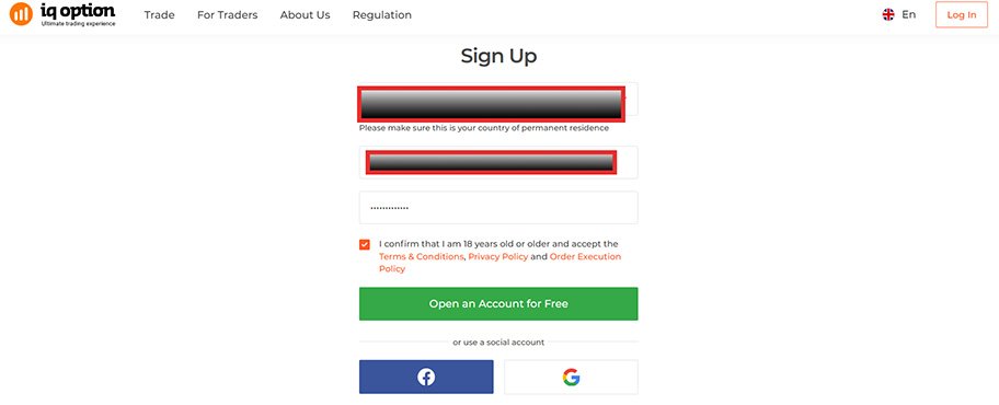 IQ Option Registration: 5 Simple Steps to Open an Account Fast IQ Option Registration Page