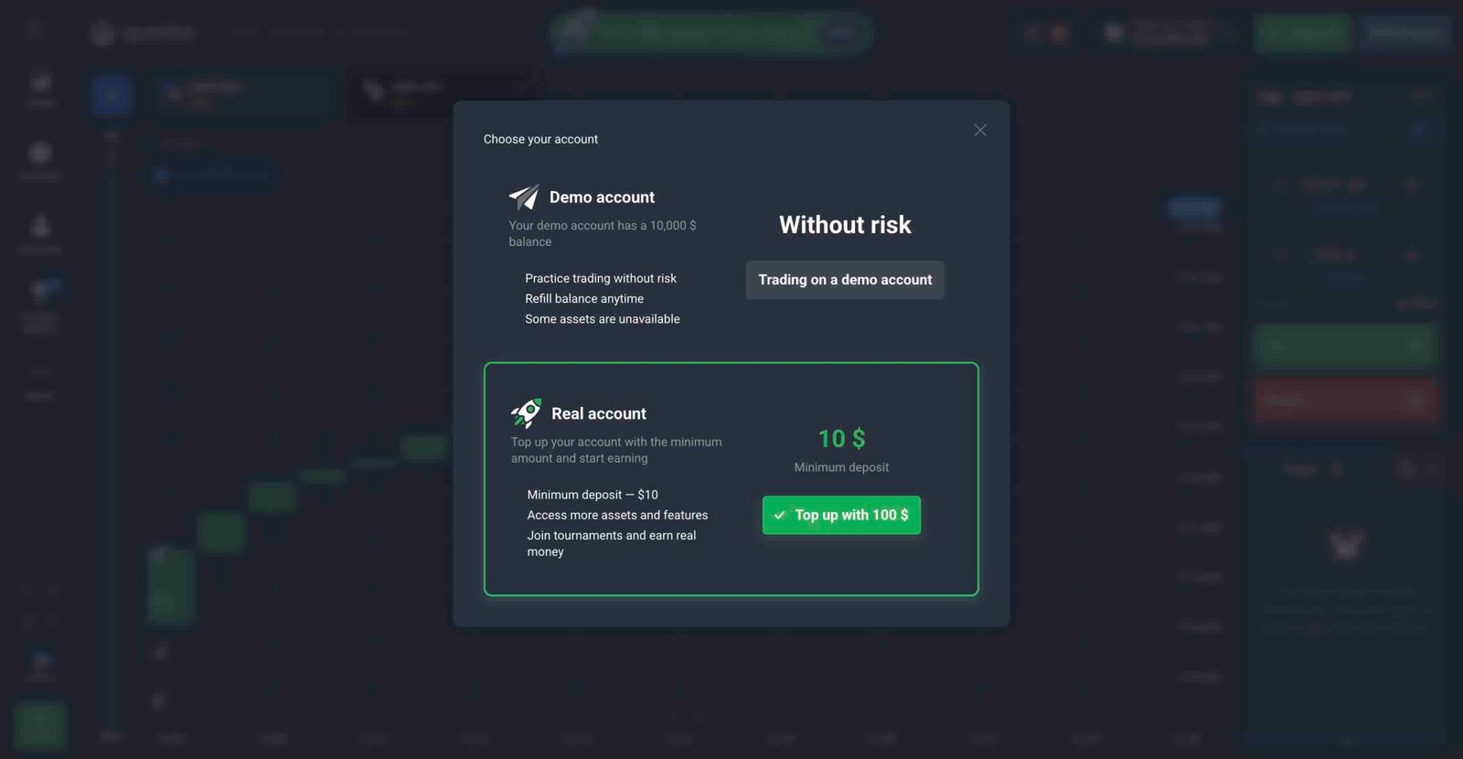 How to switch between the Quotex demo and real accounts